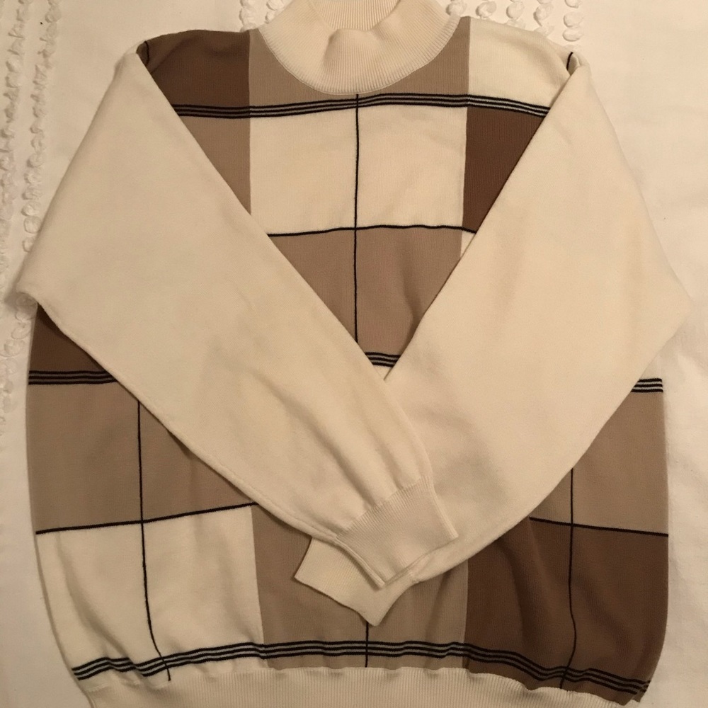 cream mock neck sweater